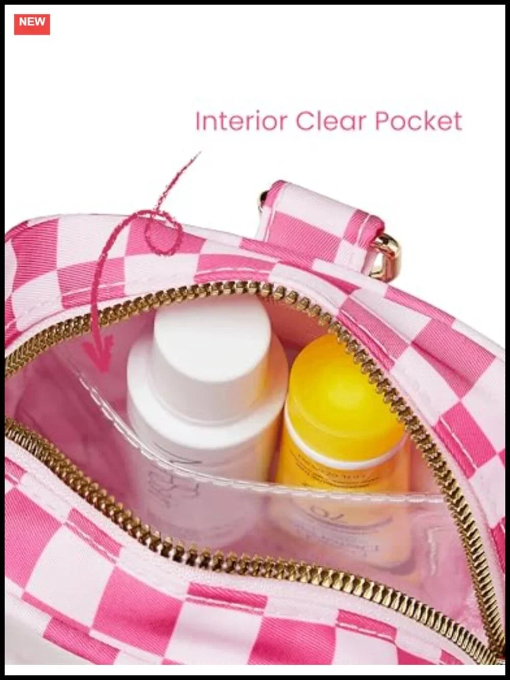Clear Makeup Bag for Purse - Mini Cosmetic Pouch Travel Organizer 2 Pack Nylon